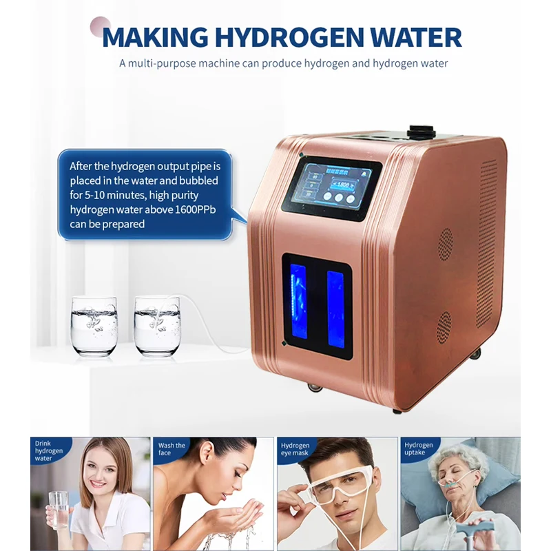 آلة استنشاق الهيدروجين عالية التدفق 3000/4200 مللي إنتاج مولد مياه الهيدروجين 99.99% نقاء H2 الاستنشاق المياه المؤين