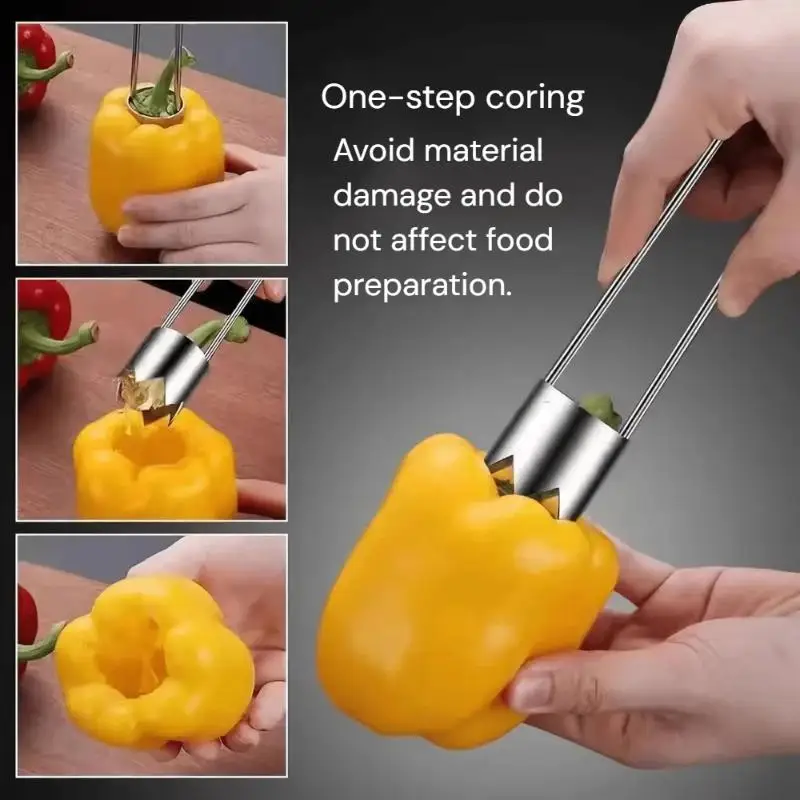 【MA】1/2Pcs Kitchen Tools T-Shaped Stainless Steel Corer Fruit Pitter For Olive Date Peach Kitchen Accessories