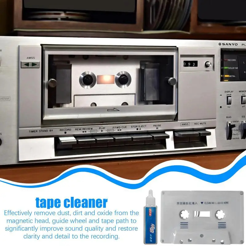 Cassette Head Cleaner Cassette Maintenance Kit Audio Maintenance Set Compact Dust Removal for Boombox Home Recorder Auto Use