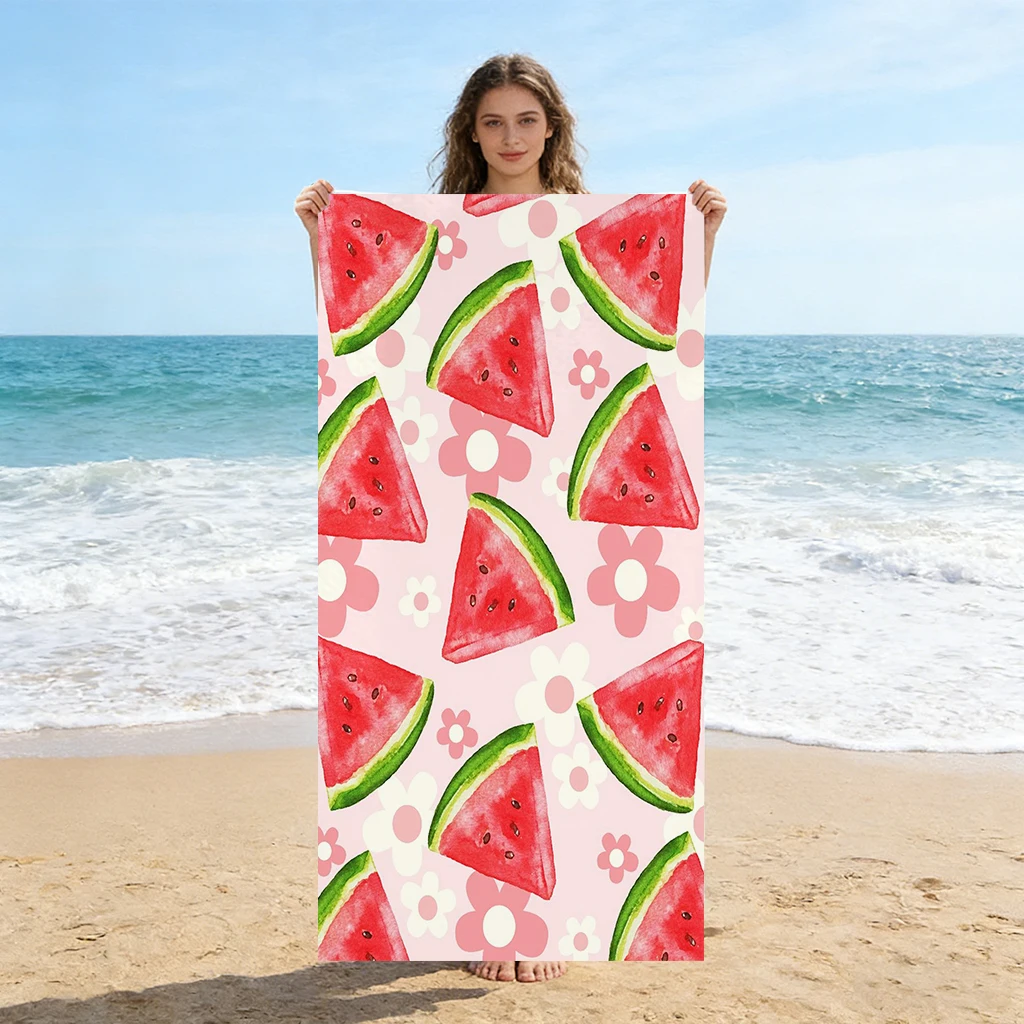 1pc Watermelon Beach Towel Swimming Quick-drying and Super Absorbent Suitable for Beach Vacation Pool Summer Gift for Friends