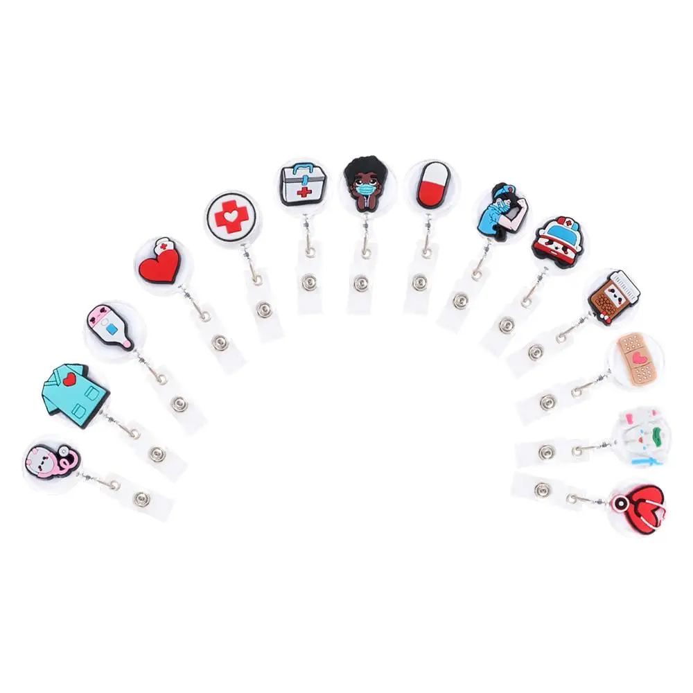 Students Card Name Card Holder Work Card Clips Nurse Badge Holder Retractable Badge Reel Hospital Badge Holder ID Card Clips