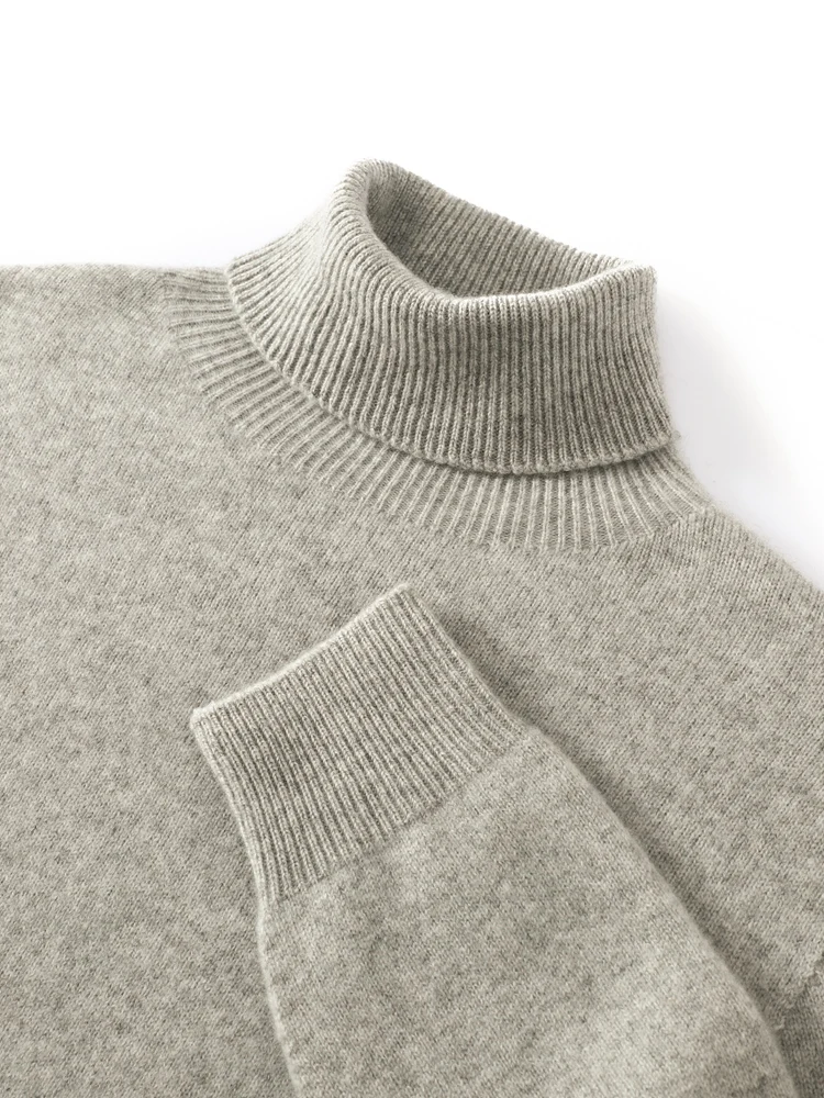 MEETCC Luxury Men 100% Cashmere Pullover Thick Warm Turtleneck Sweater Autumn Winter Basic Cashmere Knitwear Quality Jumpers