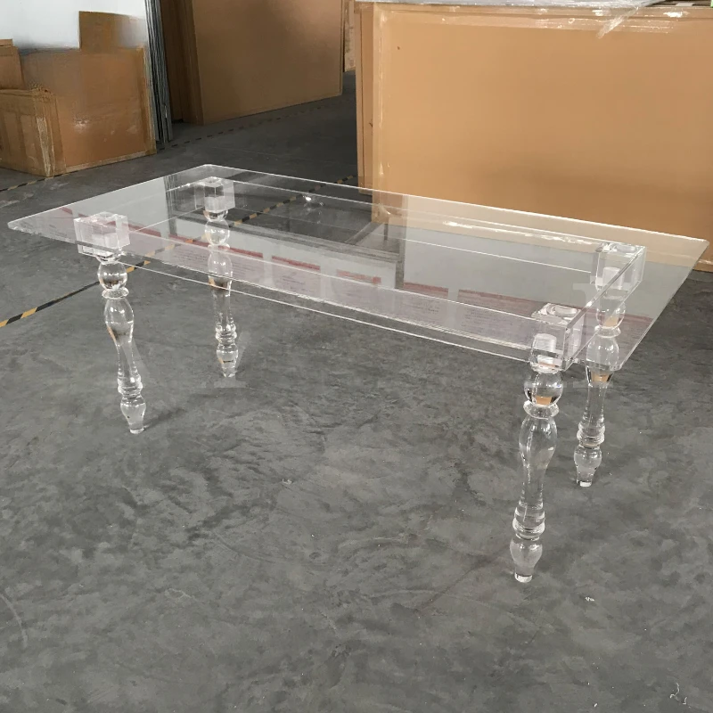 Wedding Supplies Clear Acrylic Round Dining Table  Wedding Table For Sale