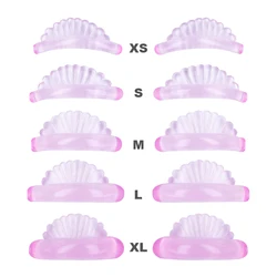 Coussinets en silicone pour extensions de cils roses, 5 paires, en forme de coquille, outils de maquillage