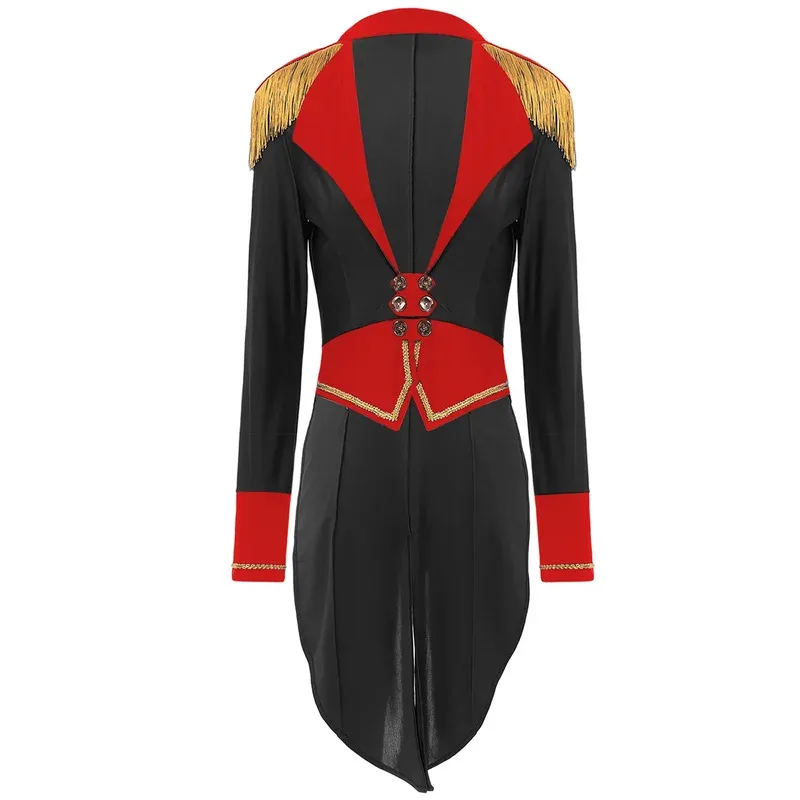 

25COSCostume de maître LYus Ringmaster for women, double-breasted jacket, deep V-neck, OupillMedieval Halloween Cosplay