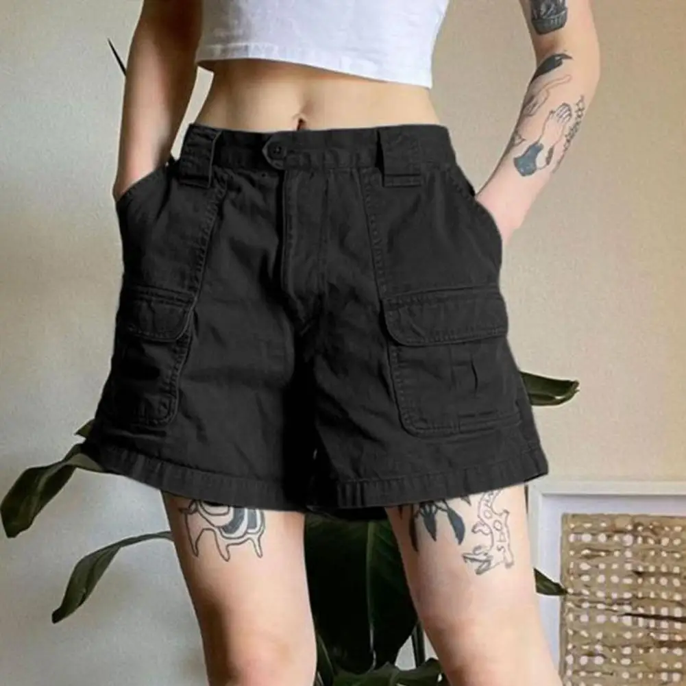 

Multi-pocket Women Shorts Stylish Women's Cargo Shorts with Multiple Pockets Loose Fit Retro Design for Streetwear Hip Hop