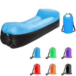 Outdoor Inflatable Sofa with Pillow Waterproof Lazy Lounger Couch Air Bed Sleeping Bag for Travel Camping Beach Pool and Beach