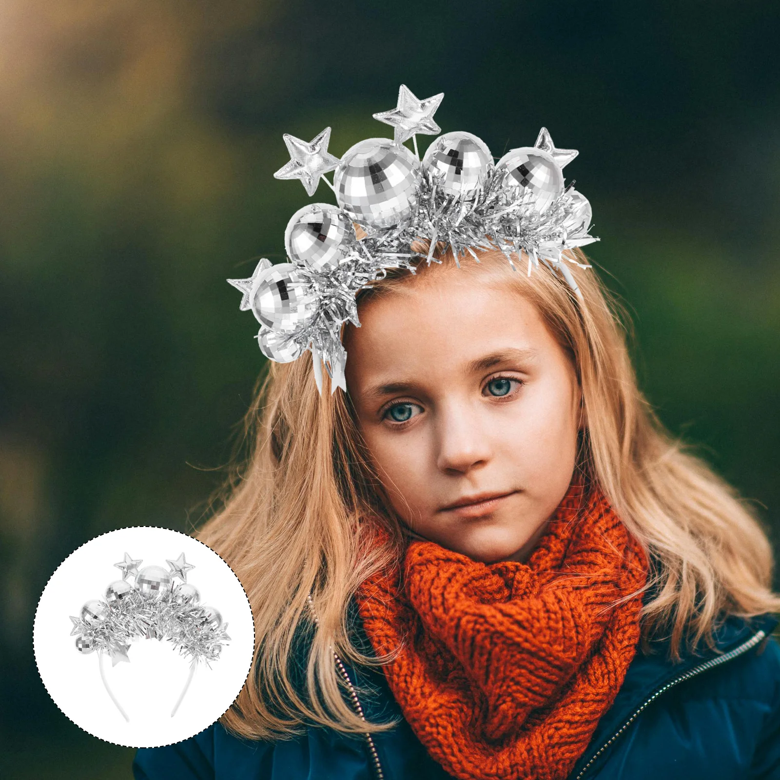 Diadema de bola de discoteca para mujer: aro para el pelo de fiesta temática de discoteca con oropel y oropel, tocado de vacaciones para mujeres y niñas, accesorios de disfraz