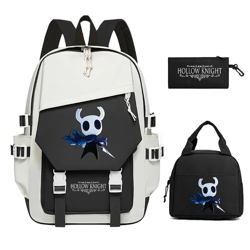mochila Hollow Knight Backpack 3Pcs Set Print  Student School Bags Large Capacity Backpacks for Teenager Casual Laptop Rucksack