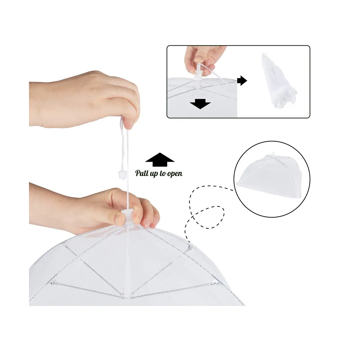 Сетчатая пищевая накидка, многоразовая Складная сетка для хранения продуктов, 14 дюймов, 16 дюймов, 17 дюймов, 4 упаковки