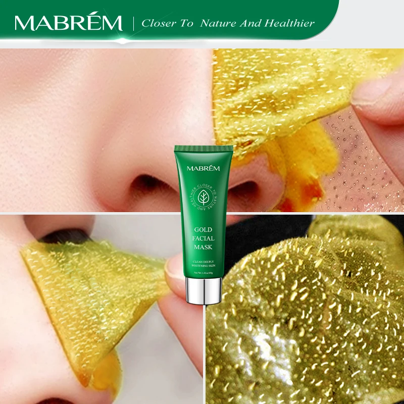 MABREM Gold Blackhead Mask Remove Stains Shrink Pore Improve Rough Skin Acne Depth Replenishment Moisturizing Oil-control 40g