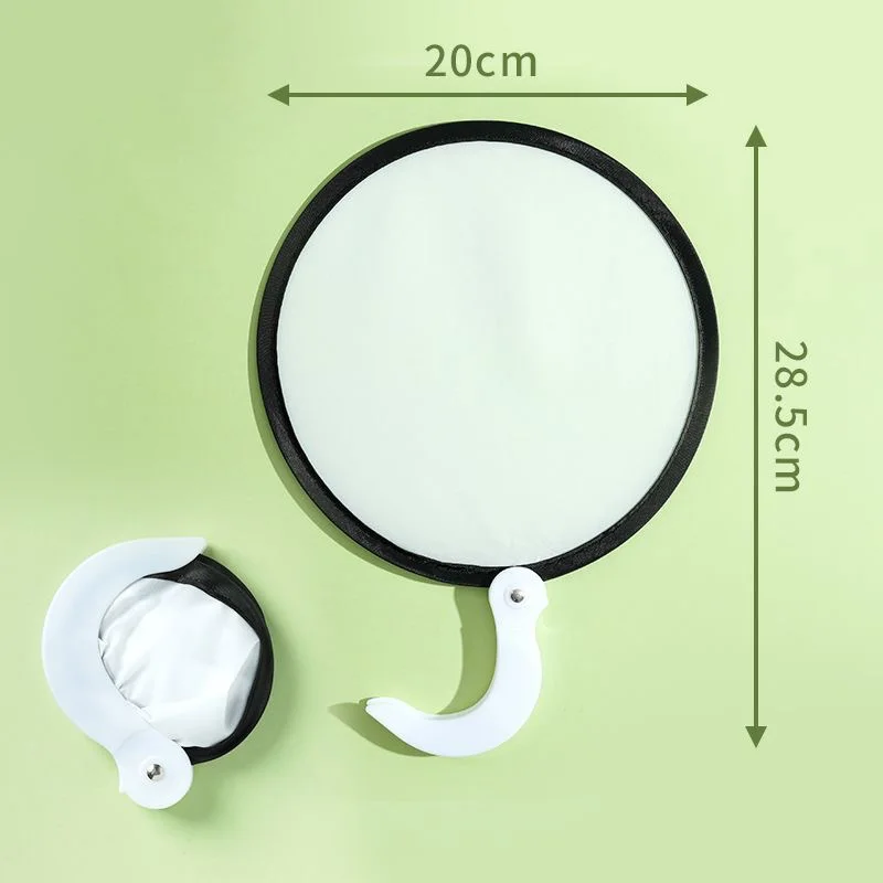 30pcs Sublimation DIY White Blank Polyester Store Folding Hand Fan Round Drawing Portable Summer Plastic Handheld Fans