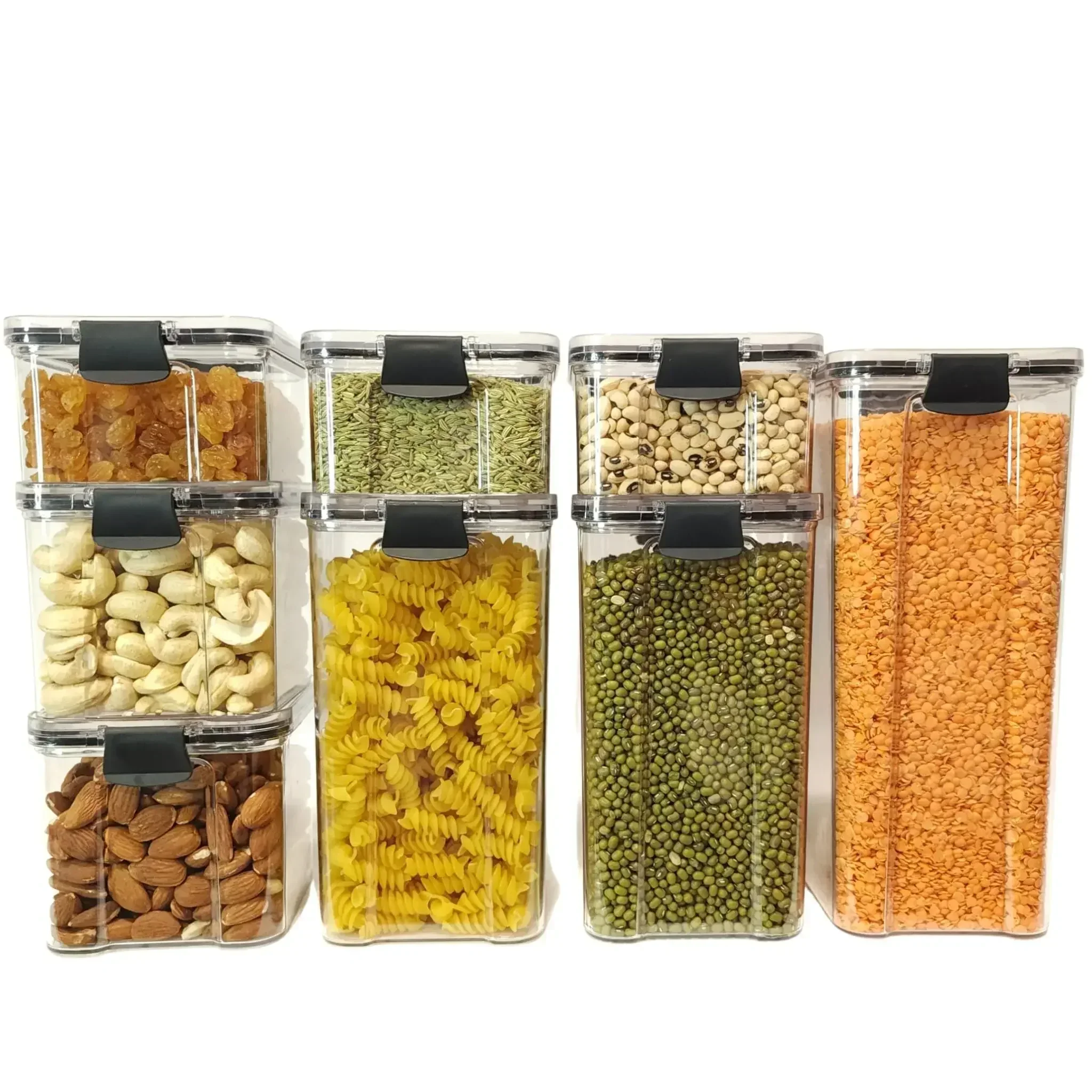 460-1800ml Sets Sealed Plastic Food Storage Box With Lid Multigrain Tank Bottle Dried Fruit Storage Containers Kitchen Organizer