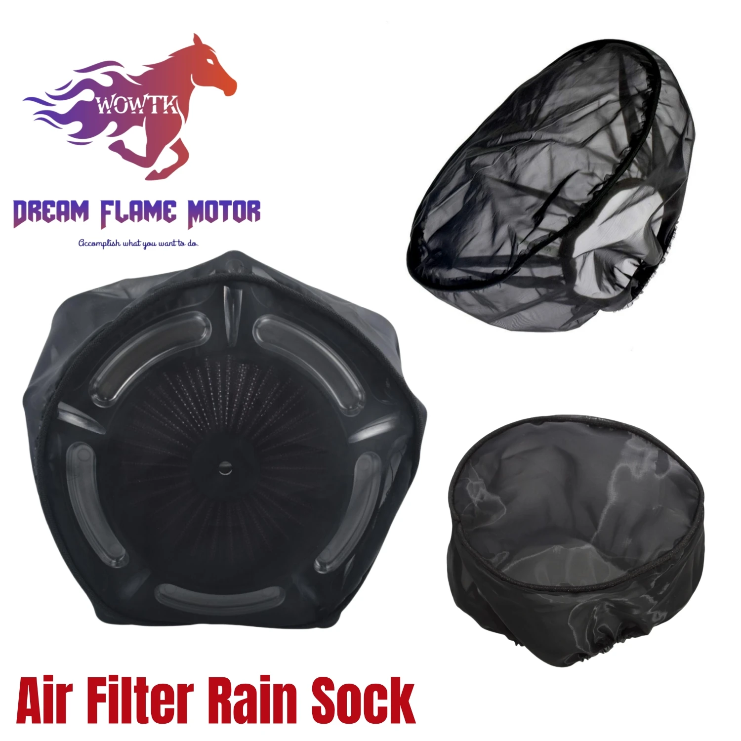 

Universal Motorcycles Air Cleaner Filter Waterproof Rain Sock Cover For Harley Touring Sportster 1200 Fat Bob Softail Road King