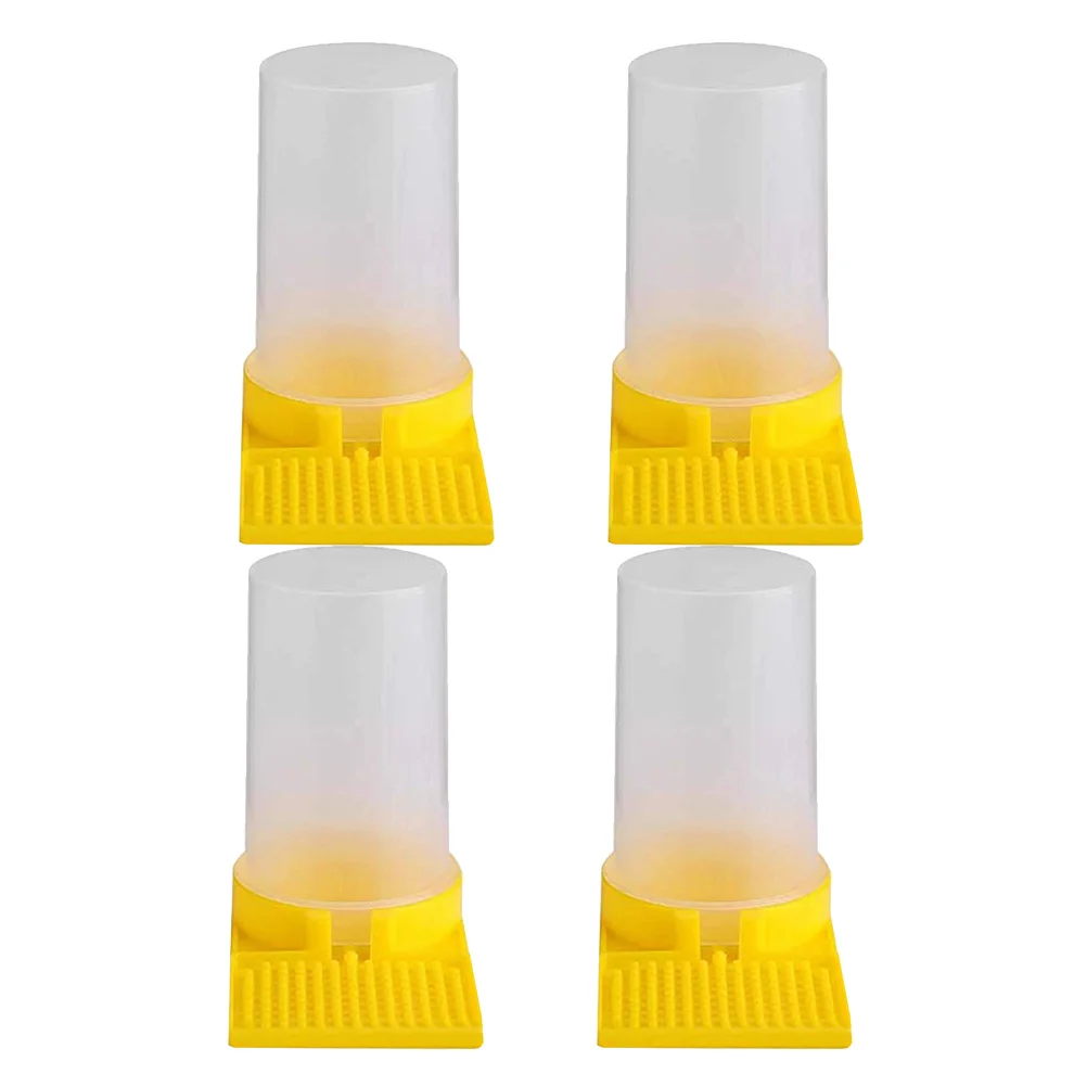 

4Pcs PP Material Bee Feeder Beehive Entrance Cup No Heat Loss Convenient Operation Bee Feeder Water for Bees Garden