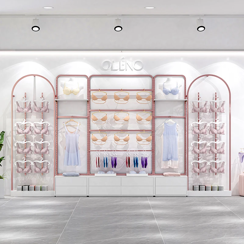 

Underwear store display rack Underwear and underwear display cabinet display rack can be customized against the wall Multifuncti