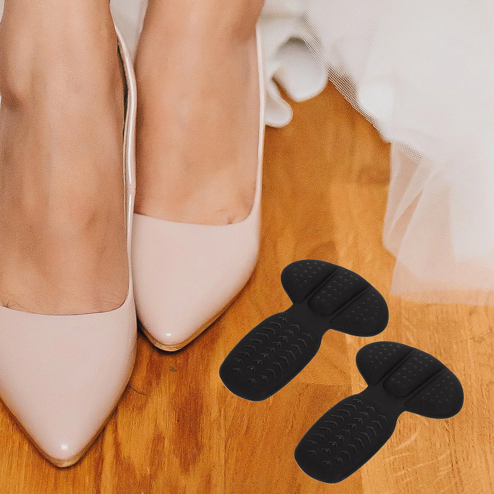 

4 Pair Heel Pads Women Anti Slip Shoe Grips Foam Inserts Breathable Liners Wear Resistantheel Protectors Comfortable Cushions