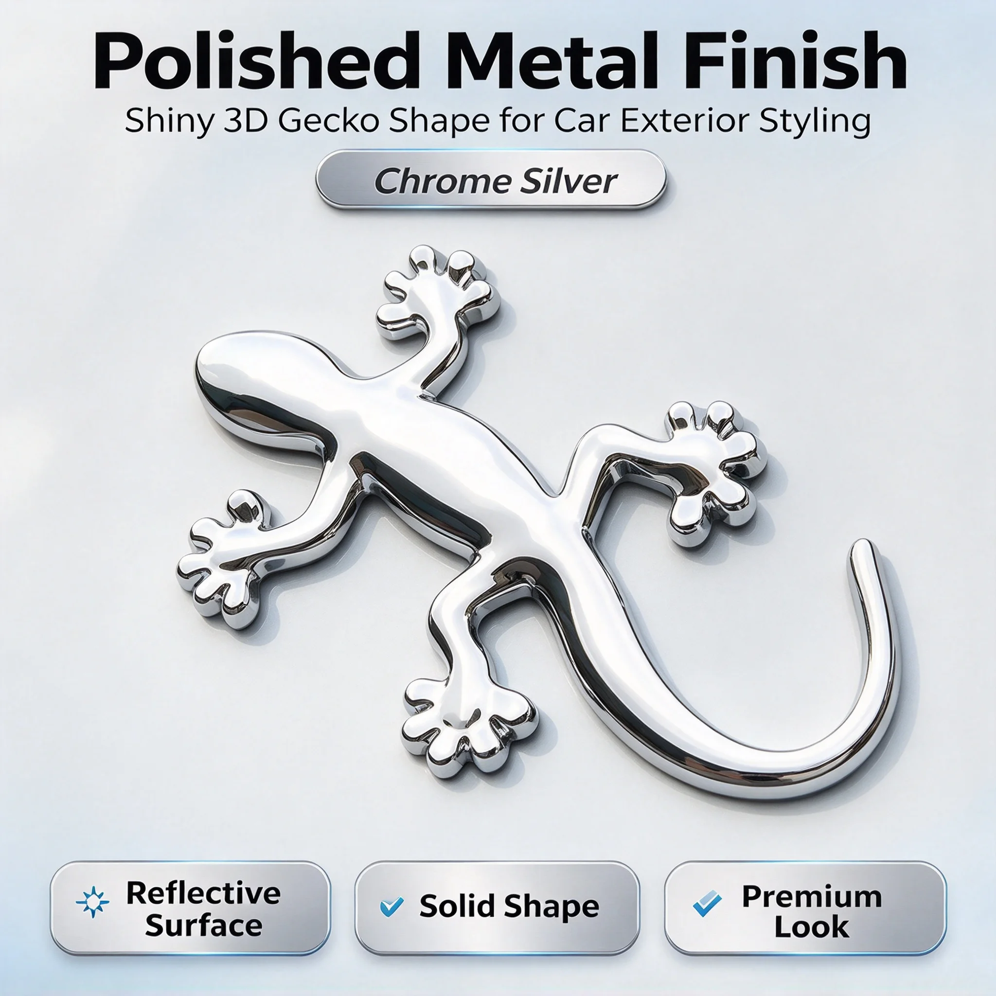 3D Metal Lizard Gecko Sticker Lagarto Para Moto Car Motorcycle Emblem Badge Decal Animal Decoration Auto Accessories