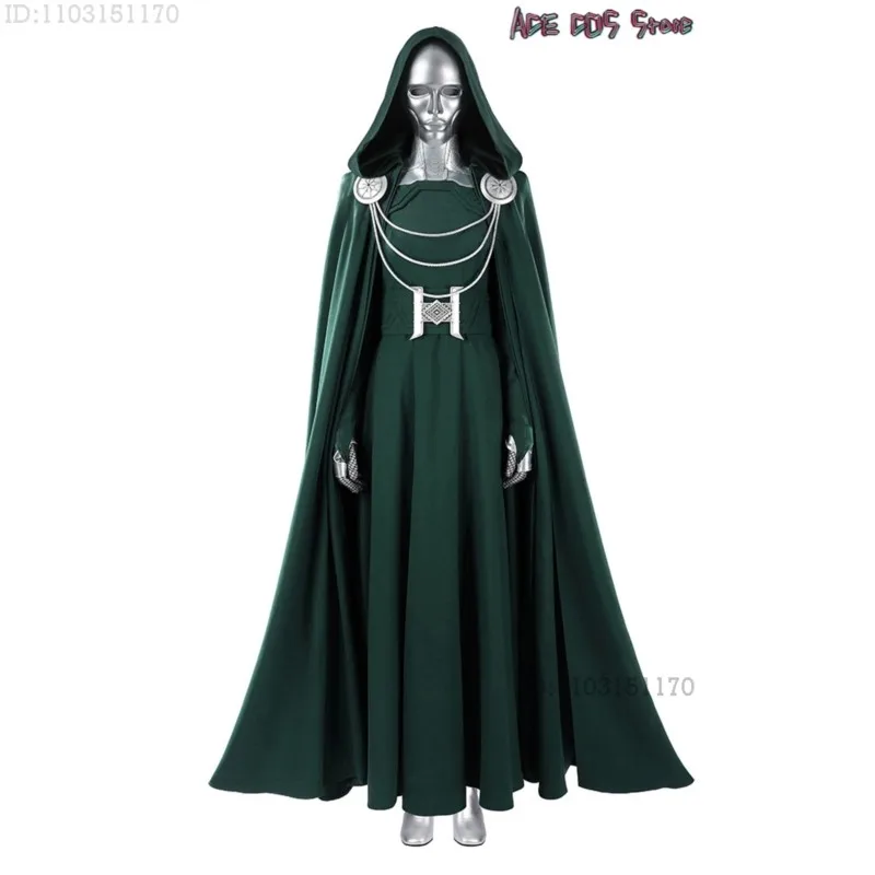 Disfraces de Halloween de Película de Cómics, Disfraz de Cosplay de la Bruja Madre Cynthia Dommsday de Latveria, Zapatos, Capa, Máscara, Ropa para Mujer