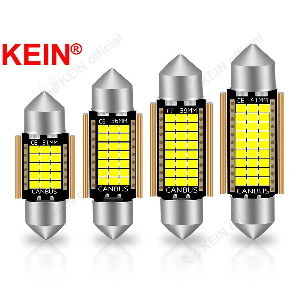 

KEIN 2PCS C5W C10W Dome Festoon Led Bulb 2016 SV8.5 31mm 36mm 39mm 41mm Car Light Interior Reading Indicator Trunk Signal Lamp