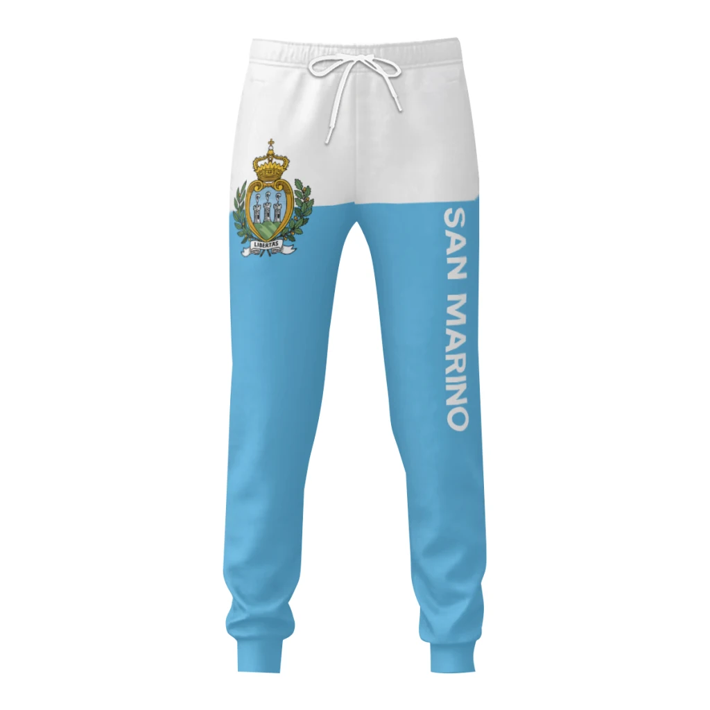 Mens Sweatpants San Marino Flag Pants with Pockets Joggers Soccer Football Sports Sweat