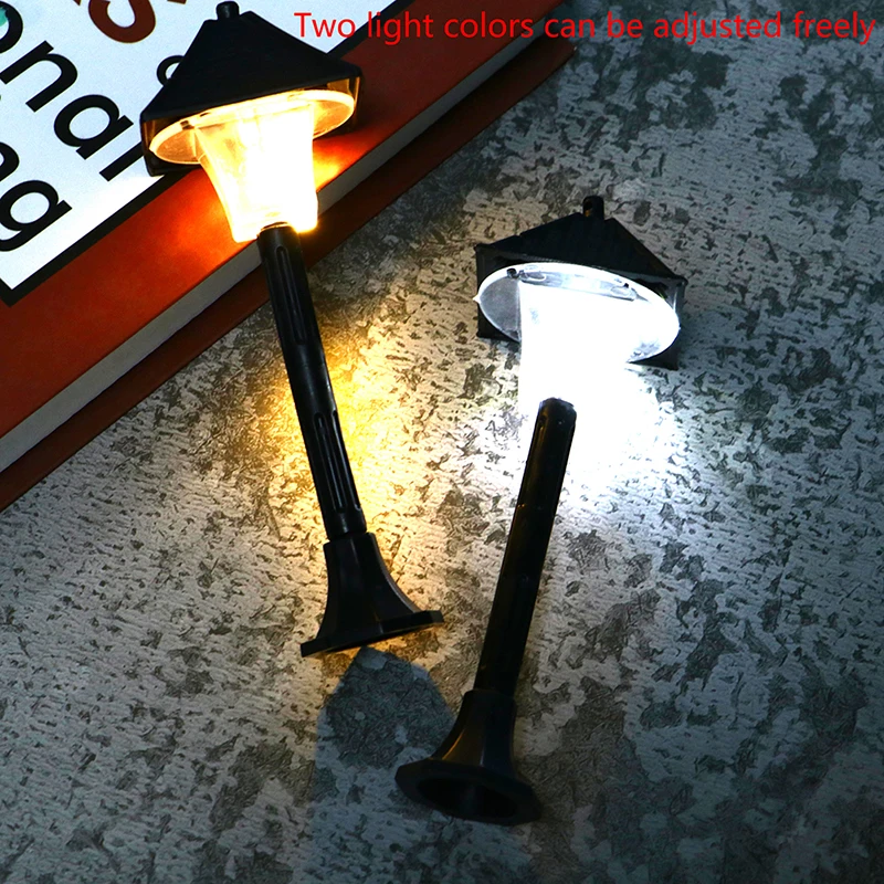 1:12 Dollhouse Miniature Park Street Lamp LED Lamp Lantern Post Streetlight Deco