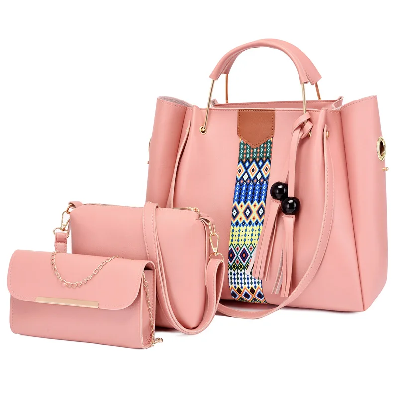 

2025 New Women's Handbags Set - 3Pcs Mother-Child Tote & Bucket Bag, Crossbody/Shoulder/Handheld