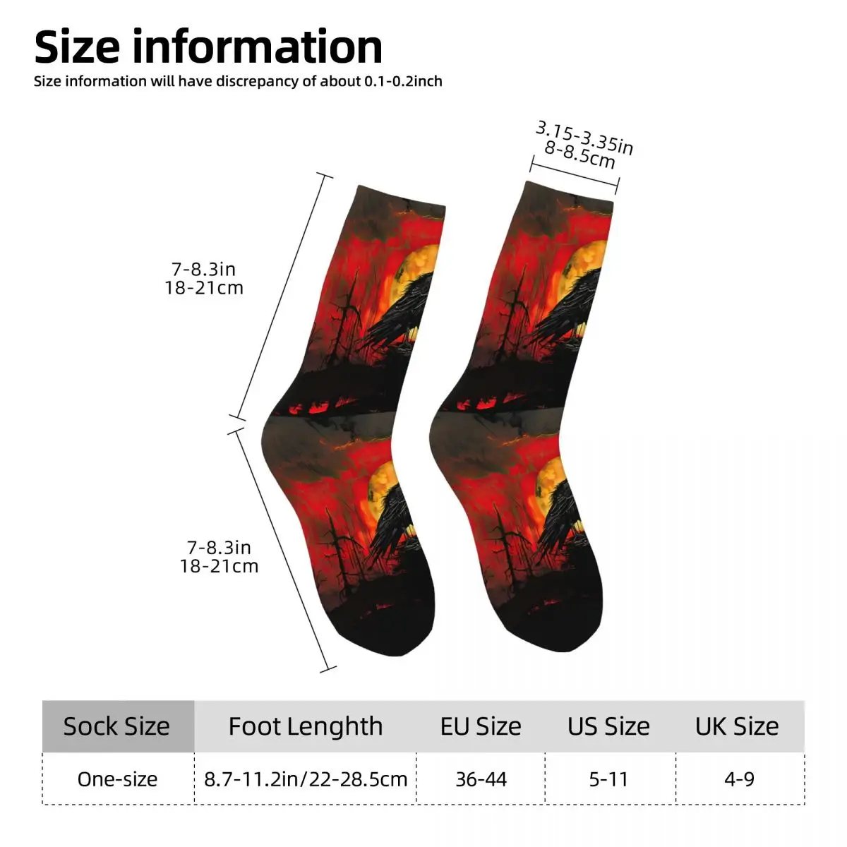 Blood Moon Raven Raven Sock Printed Man Polyester