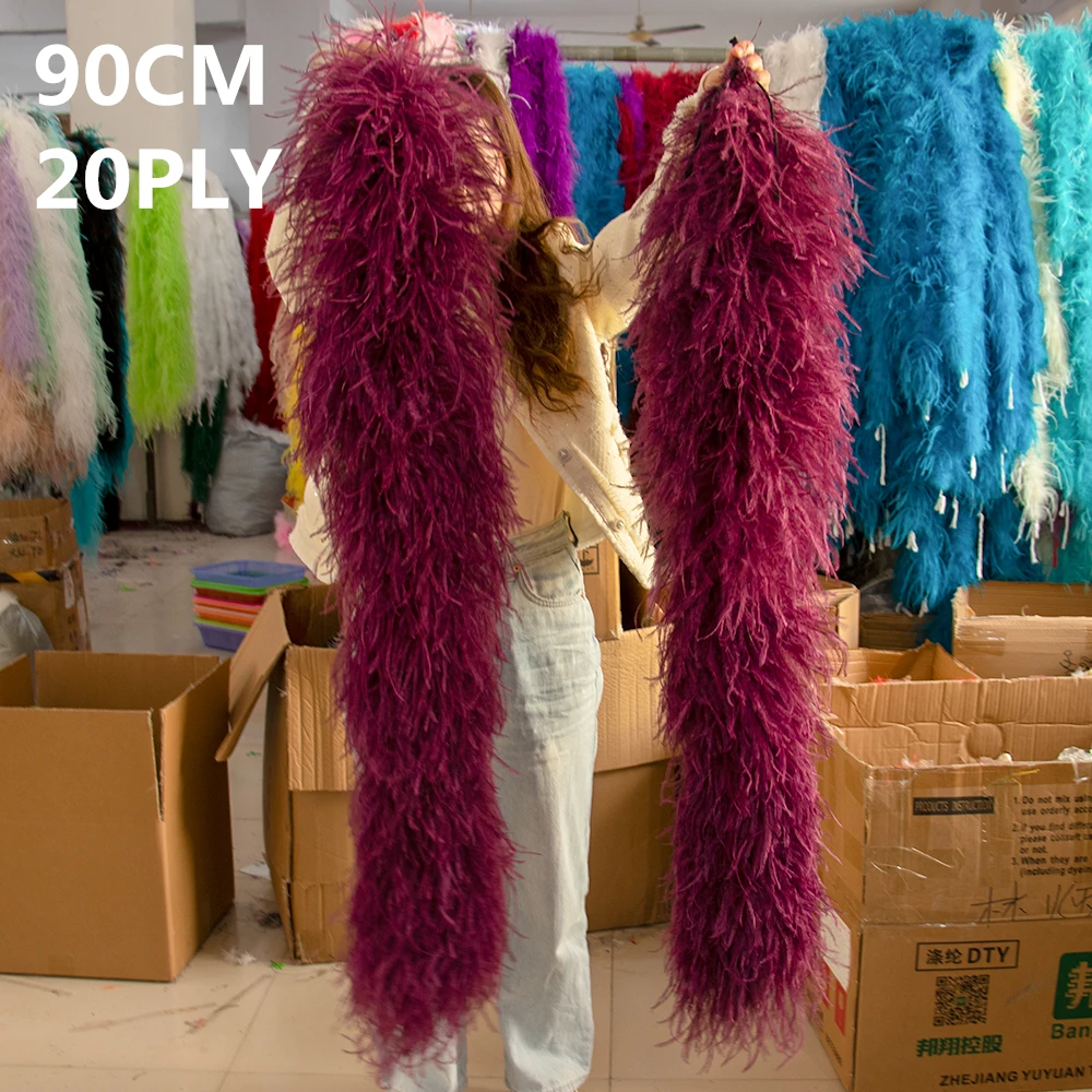 Fluffy 10ply 20ply Ostrich feather boa Natural Ostrich Feathers Boa trims for Costume Dress Sewing Shawl Decoration plumas