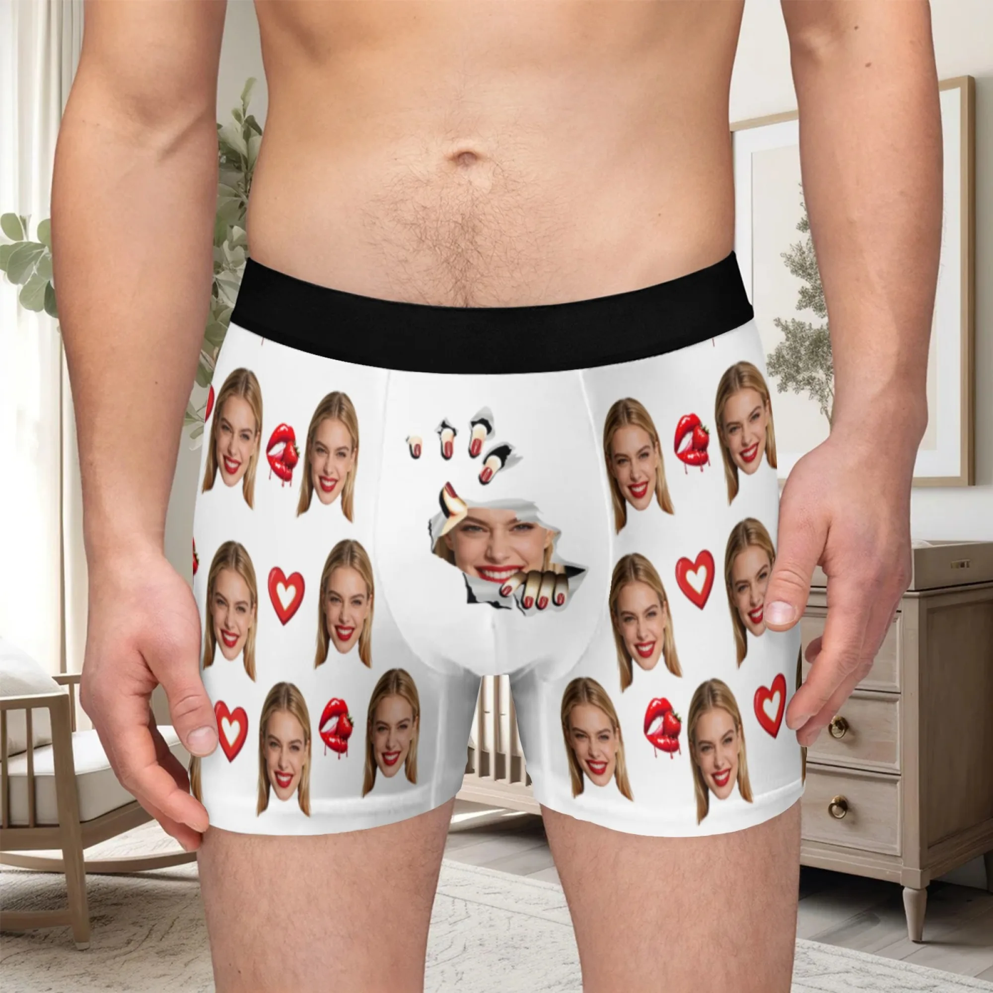 Personalized facial photo DIY customization flat underwear customization men's Valentine's Day gift for husband gift for father