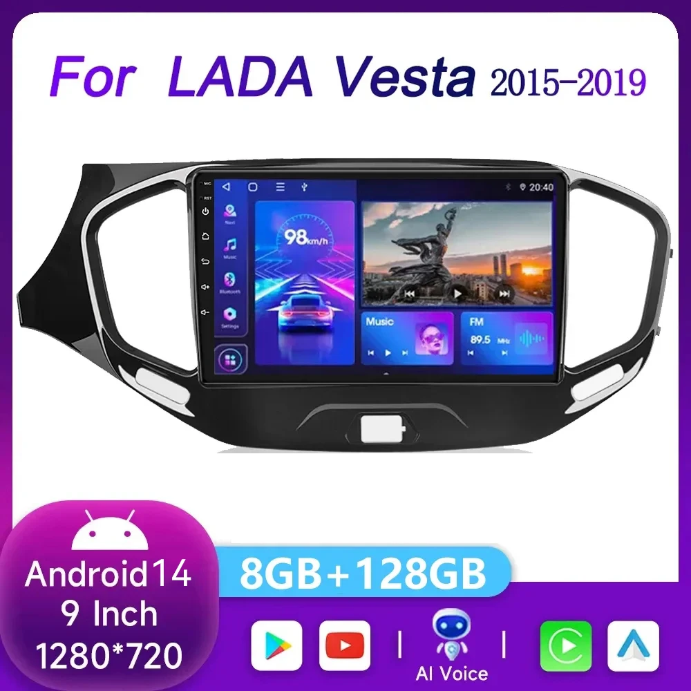 

Android 14.0 Carplay Car Radio For LADA Vesta Cross Sport 2015-2019 multimedia player GPS navigation Android auto 2din autoradio