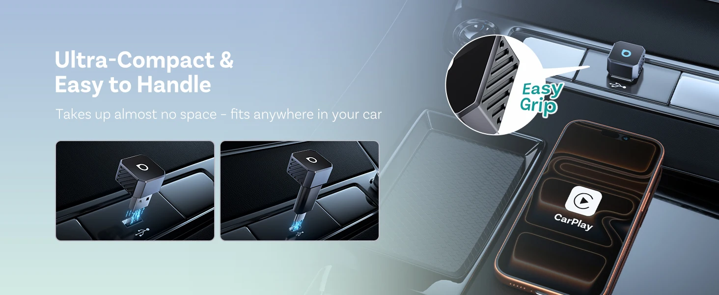 OTTOCAST Mini Pro Kabelloser CarPlay & Android Auto Adapter 2-in-1 5GHz WiFi Dongle Plug & Play Automatische Wiederverbindung für Benz VW Toyota – Detail 8