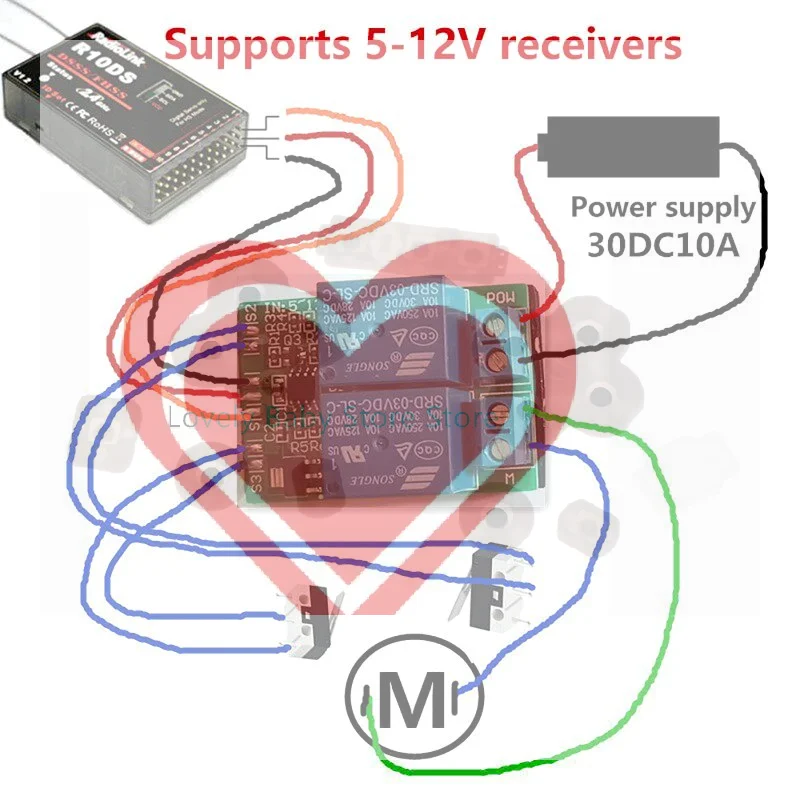 【BS】1-Channel Servo Signal Input Model Aircraft Motor Forward And Reverse Controller Relay 10A Support 5-12V Receivers