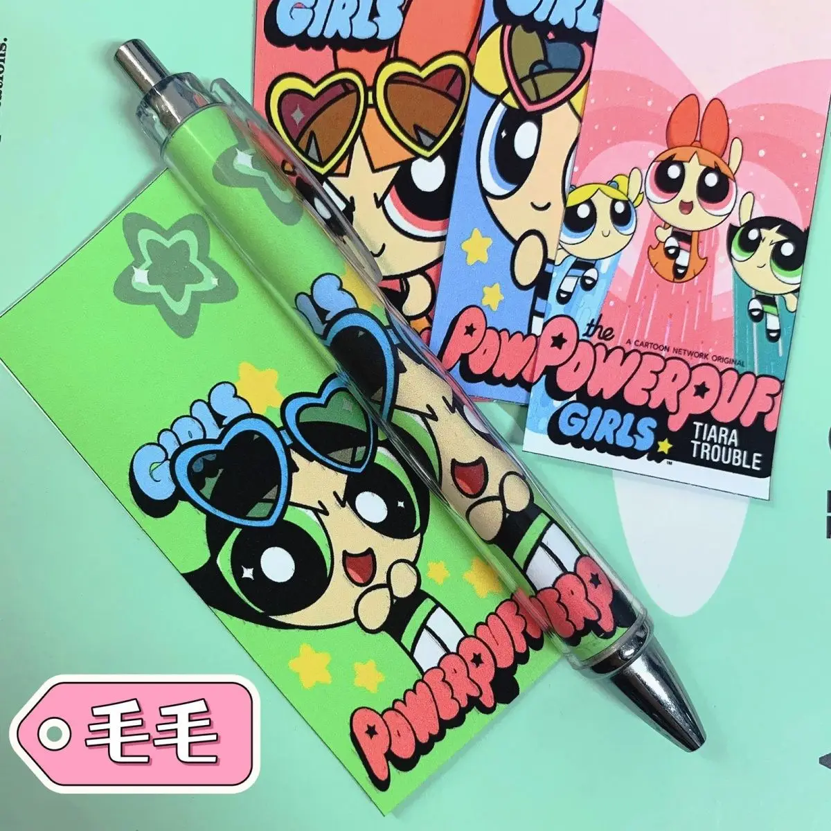 The Powerpuff Girls Blossom Bubbles Buttercup Cute Cartoon Black Press Neutral Pen Kawaii Periphery Lovely Student Stationery