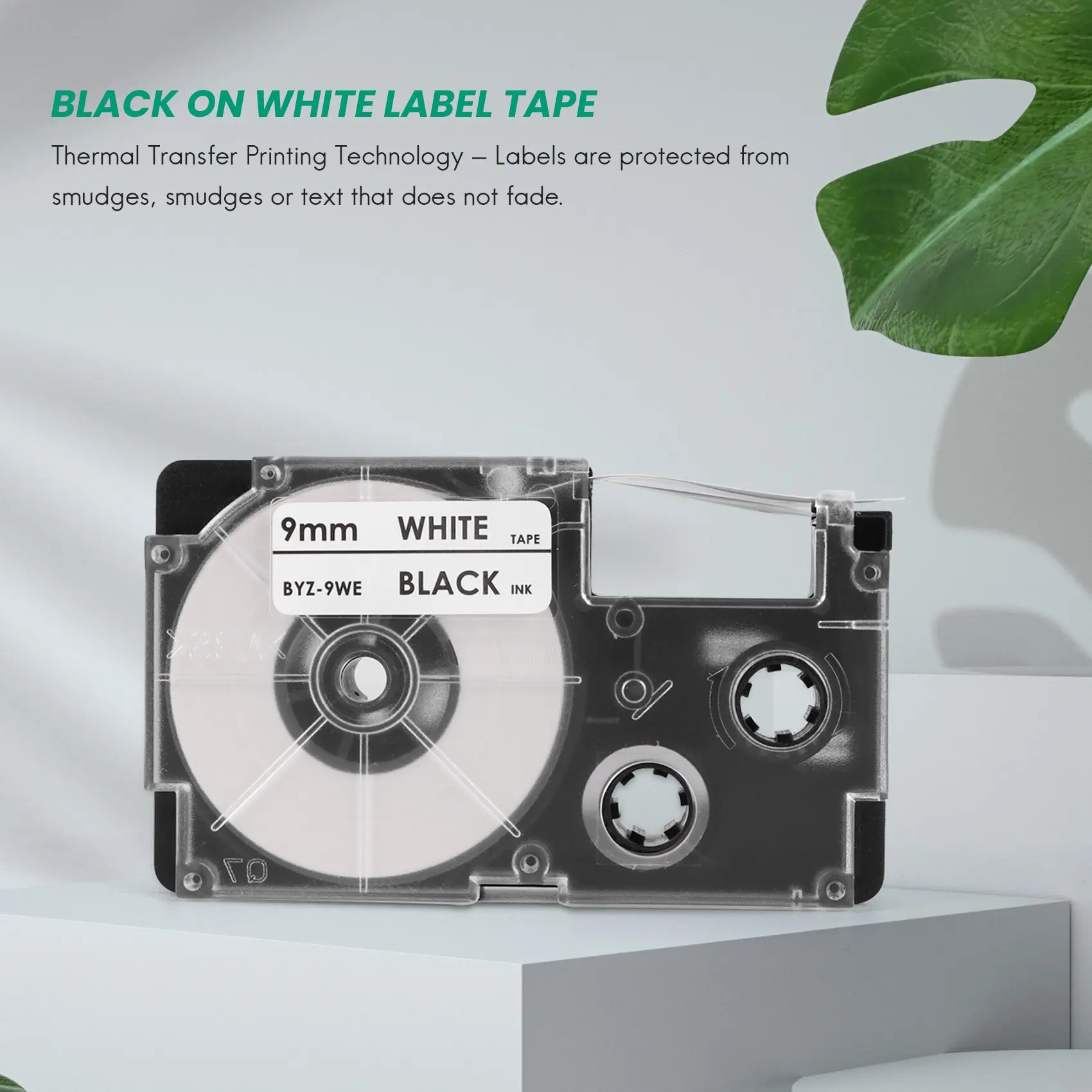 3 Pack 9mm Black on White Label Tape Label Maker Compatible with KL-120, KL-60, KL-100, KL750B, KL750, KL7200 Label Makers