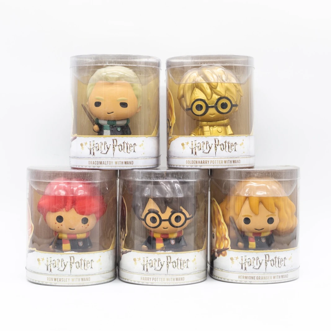 Figuras del mundo del mago de Harry Potter con colección de varita Hermion Granger Ron Weasley Draco Malfoy modelo juguete decoración de escritorio regalos para niños