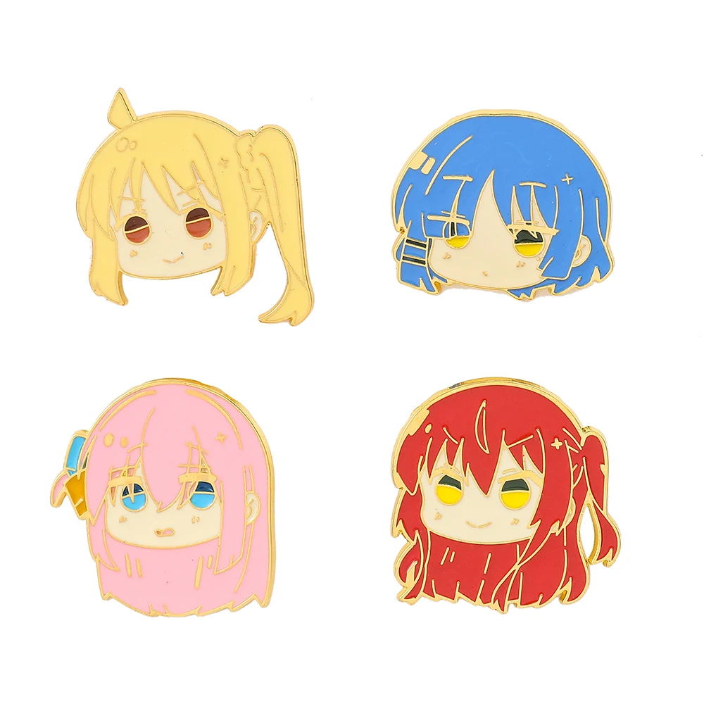 Bocchi the Rock Anime Character Hard Enamelled Brooch Pin Cute Clothing Backpack Lapel Badges Fashion Accessory Gifts