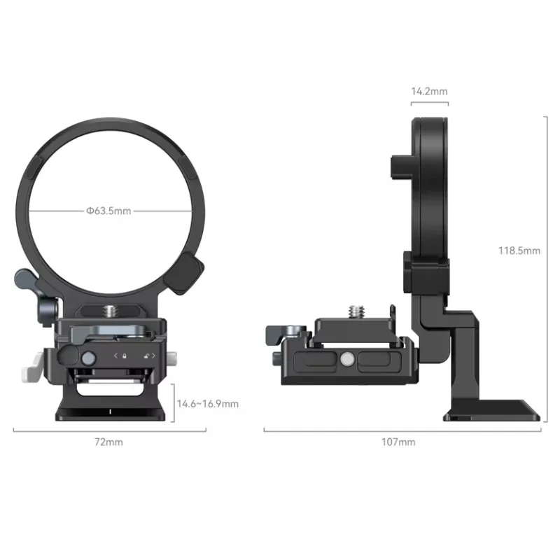 Small Drill 4244 Lightweight Aluminum Alloy Rotatable Horizontal Vertical Mounting Plate for Alpha 1/FX Series