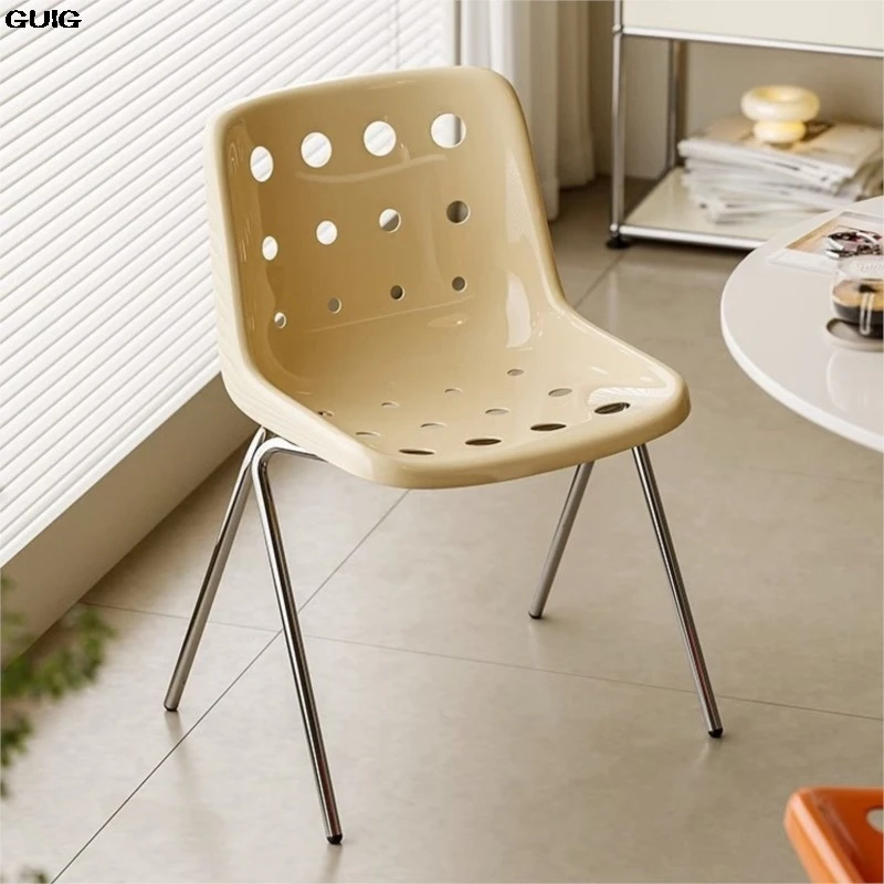 GUIG Cheese Chair Creative INS Home Plastic Dining Chair Simple Designer Medieval Dining Chair Cream Wind Back Stool Hot New