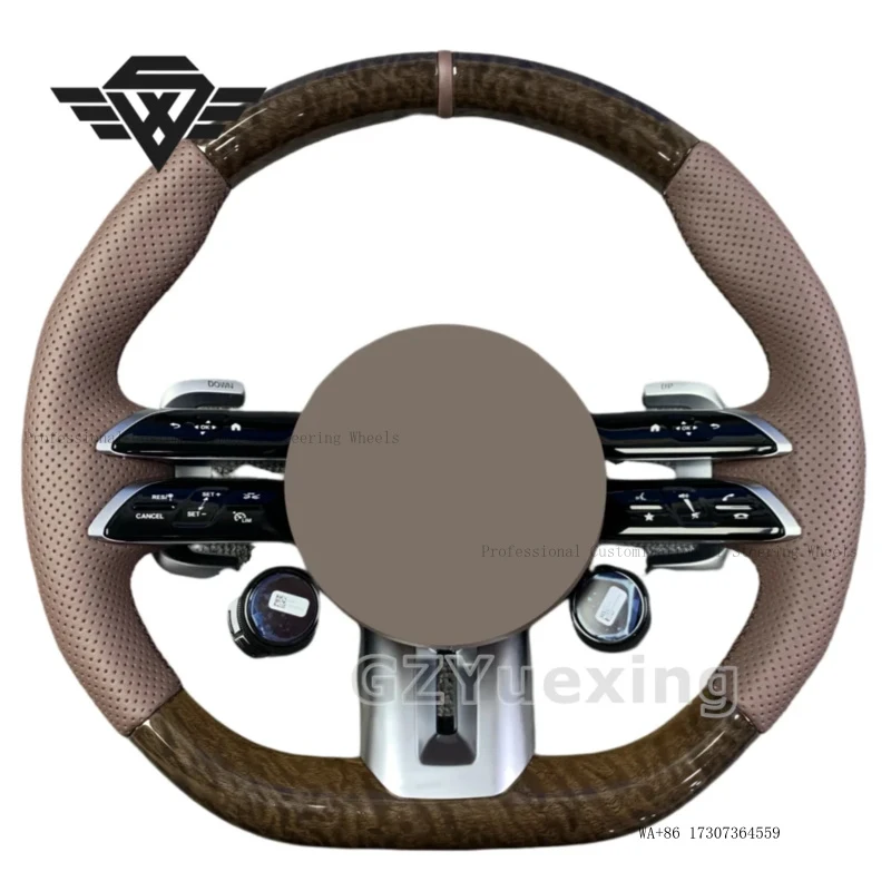 Car Steering Wheel for Mercedes Benz AMG G63 W212 W222 W213 W205 W211 W204 CLA CLS SL500 Peach Wood Steering Wheel