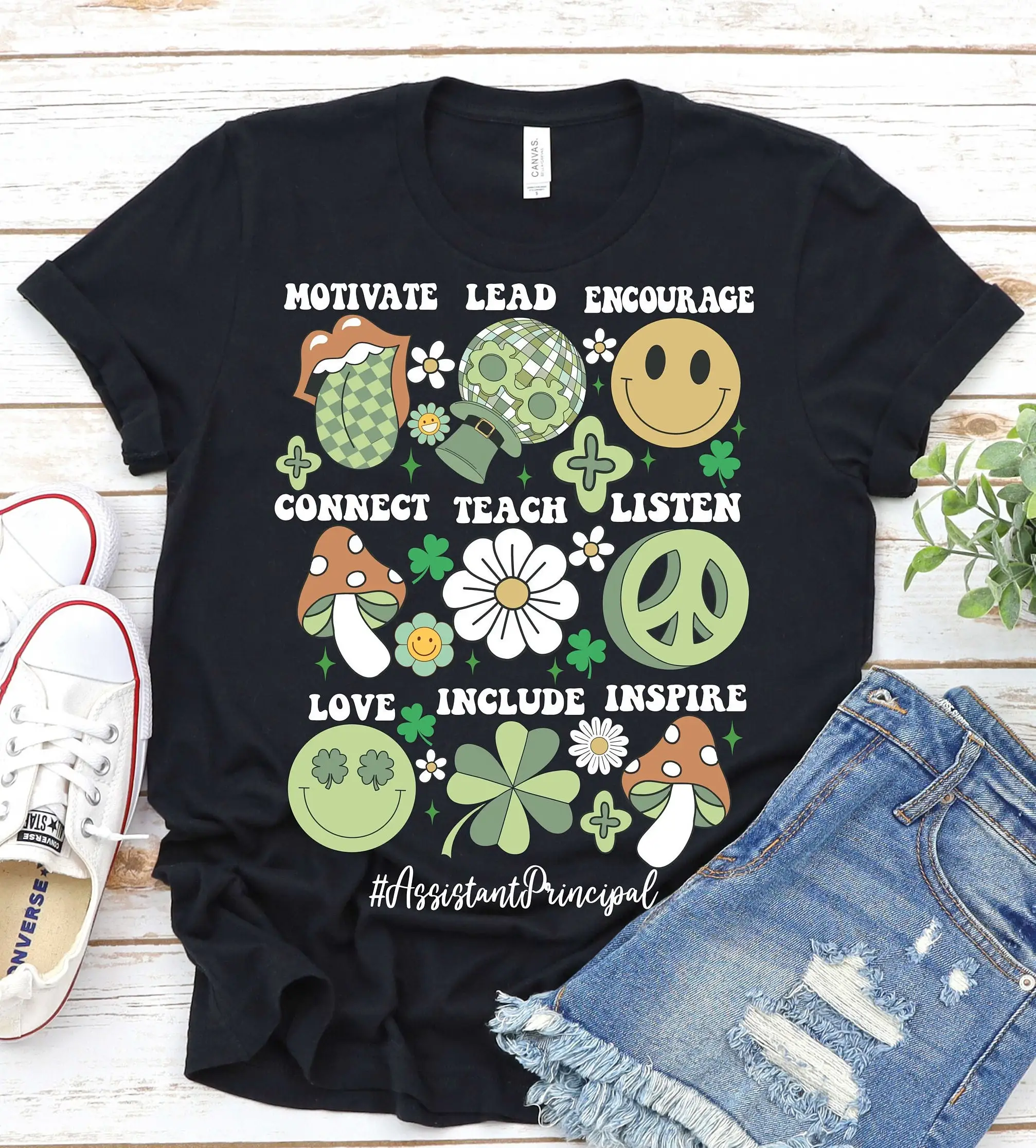 Assistant Principal St Patricks Day T Shirt Shamrock Irish Paddy'S School