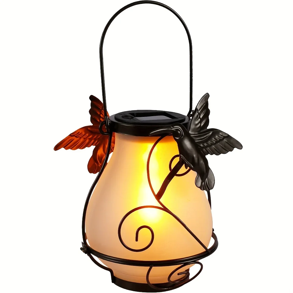 Solar Powered Flame Light, Dragonfly Outdoor Hanging Lamp, Hummingbird Metal, Animal Statue, LED Waterproof Lantern, Butterfly