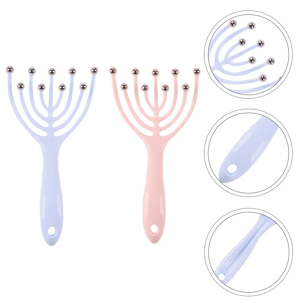 

2Pcs Professional Handheld Head Claw Massager Ergonomic Lightweight Portable Acupoint Relief for Women Men Stress Relief Tool