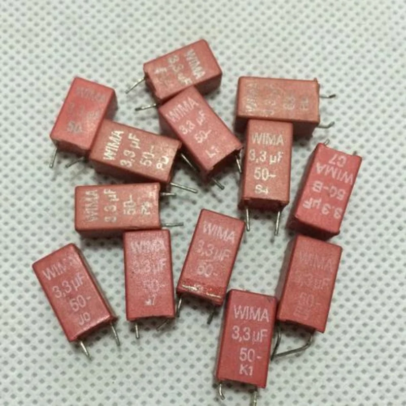 10-200PCS Second-hand disassembled 3.3UF50V 335K high-end metallized polyester film capacitor 7*5.5*11MM P5MM