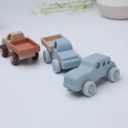 Montessori Baby Educational Silicone Building Blocks Car Silicone Baby teether Toy car 0 12 Months Newborn Silicone car toys