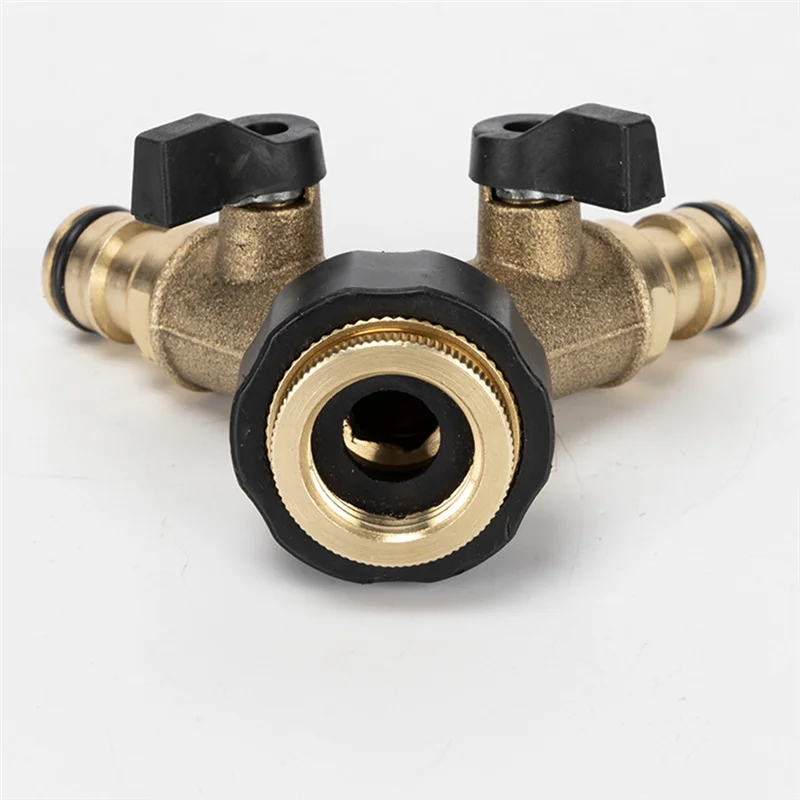 A93Z للخارجية الحنفية صنبور محول 1 قطعة 3/4 "4-Way النحاس البلاستيك خرطوم حديقة الفاصل Y-نوع سقي موصل الموزع