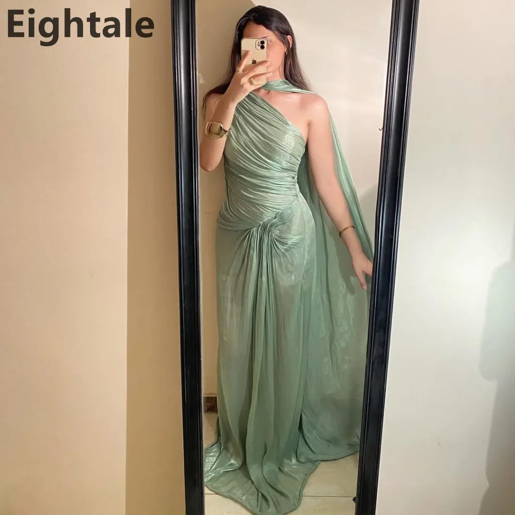 

Eightale 2025 на одно плечо, шалфейное зеленое вечернее платье макси, Русалка, свадебное вечернее платье для выпускного вечера, вечернее платье в Дубае по индивидуальному заказу