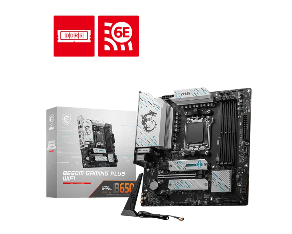 MSI B650M GAMING PLUS WIFI AMD B650 Supports DDR5 7200+MHz (OC) 192GB AMD Ryzen ™ 7000 8000 Series motherboard Socket AM5 view 6