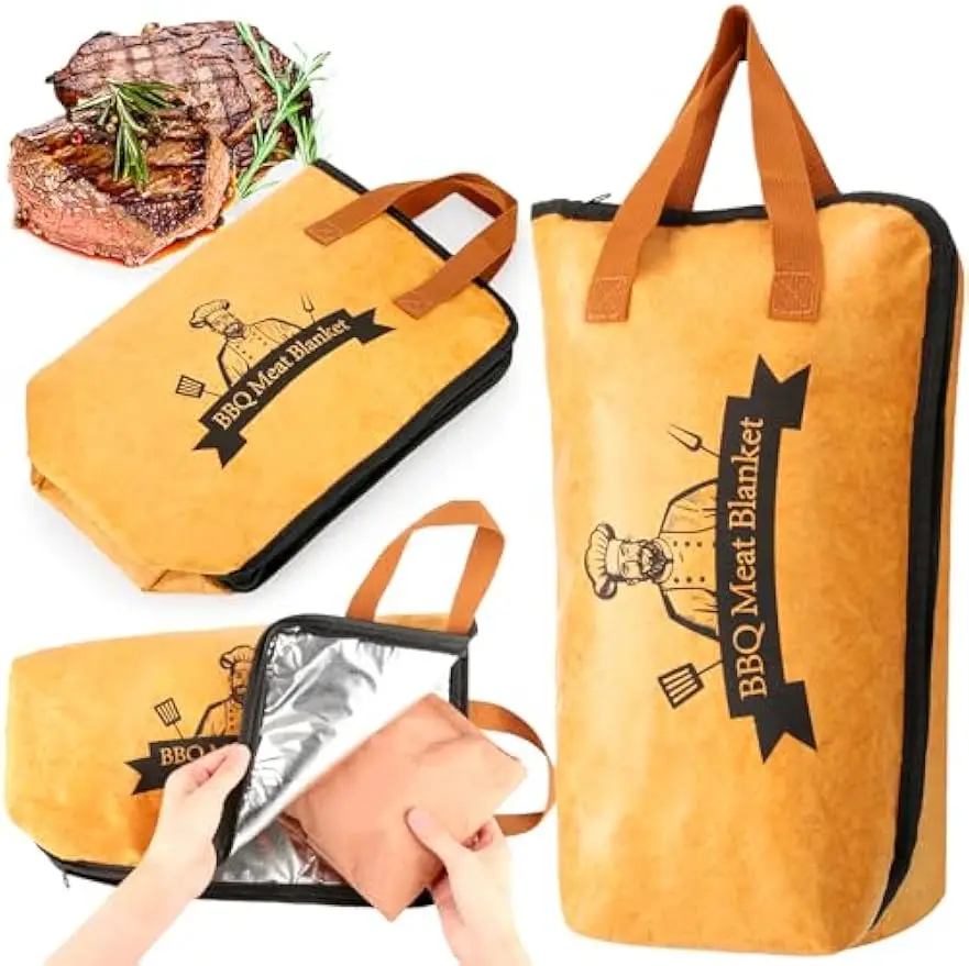 

Reusable BBQ Blanket for Meat Resting, Insulated Bag for Large Brisket Beef Pork Turkey