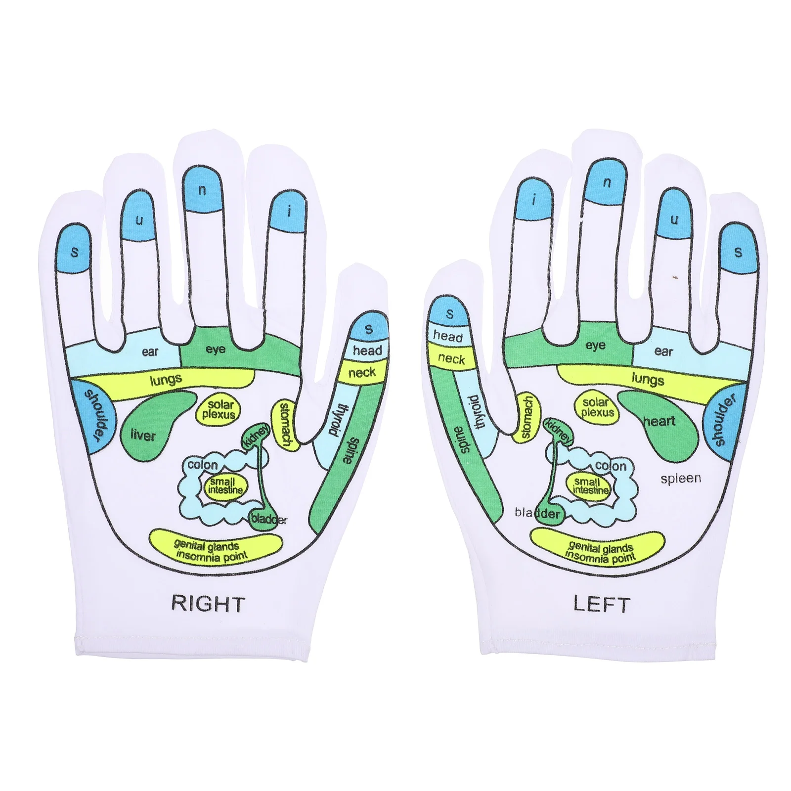 

Fingerless Gloves Acupressure Printed The Mitten Hand Supply Hands Spandex Acupoint